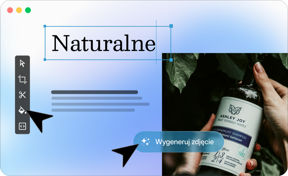 Editare de text și generare de imagini AI în interfața creatorului WebWave