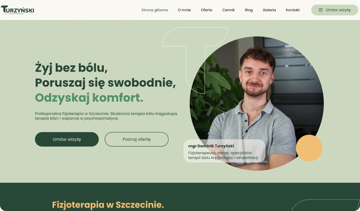 Realizare WebWave: fizioterapie Turzyński